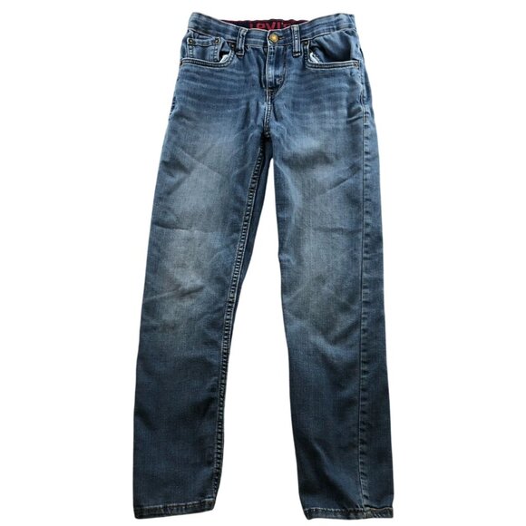 Levi's Boys Jeans Size 12 514 Slim Straight Casual Classic Blue Denim Travel - Picture 1 of 10